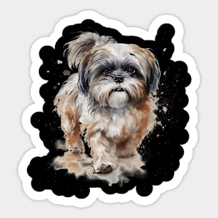 Shih Tzu Watercolor Style Sticker